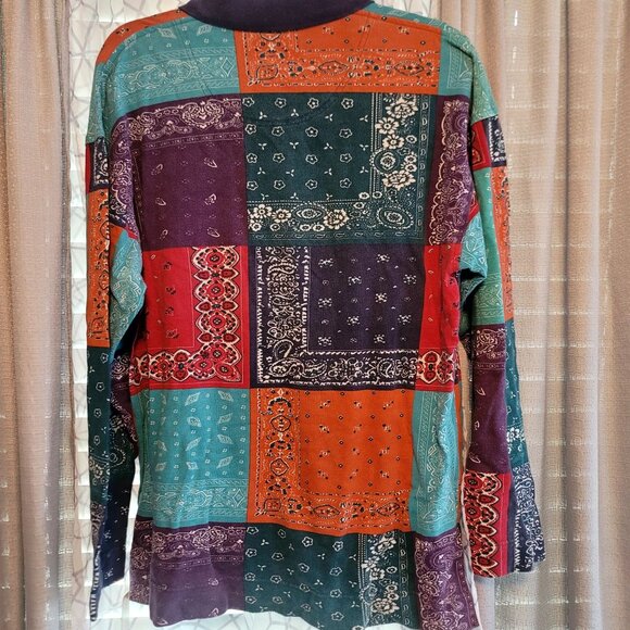 Woolrich Womens Vintage Deadstock Patchwork Bandana Long Sleeve Boho Medium - Picture 7 of 9